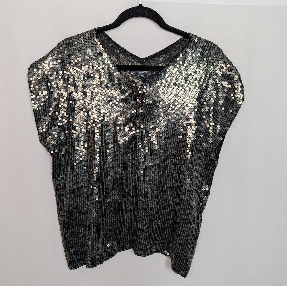 GRYPHON Sequin Silk Blouse Top